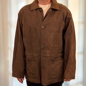 Vintage Timberland Brown Leather Field Jacket Men's Large